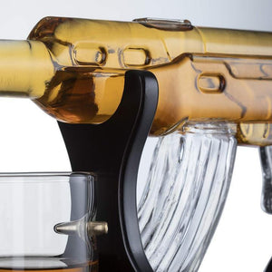 Gun Large Decanter Set Bullet Glasses