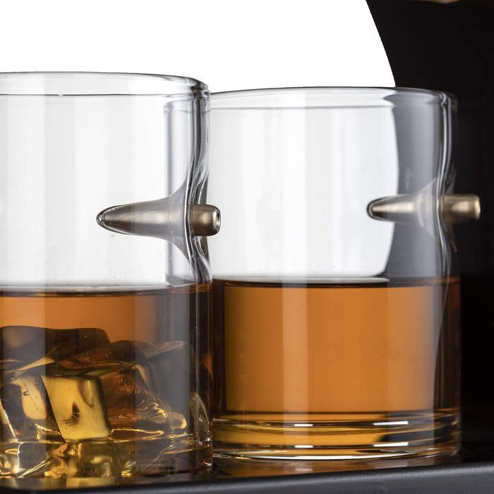 Gun Large Decanter Set Bullet Glasses